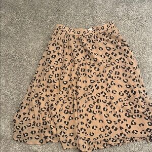 A New Day Tan Midi A-Line Skirt